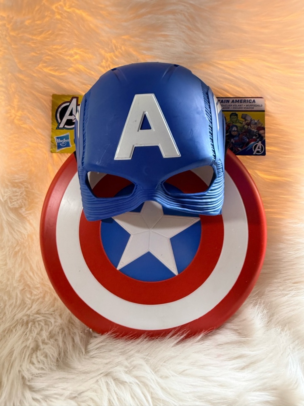 Hasbro Captain America Mask and Shield Set - Blue, Red, White